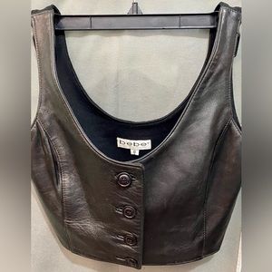 Vintage genuine leather Black vest from bebe